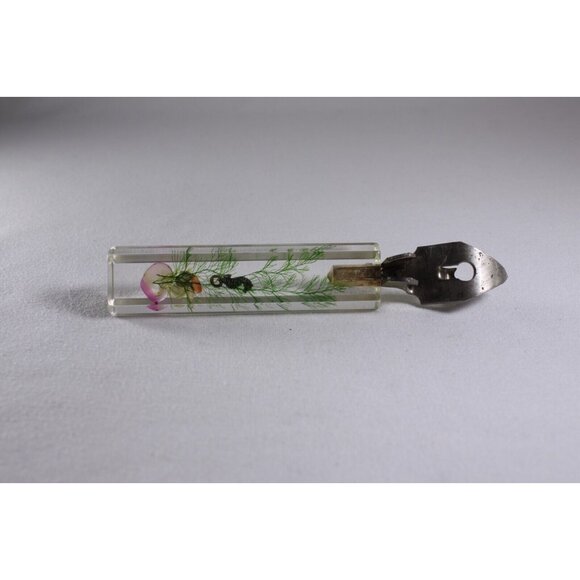 Vintage lucite clear float faux seahorse shells bottle opener tourist souvenir - Picture 11 of 12